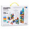 Caja del set de bloques magnéticos con tobogán de 73 piezas Colorful Magnetic con manilla de transporte