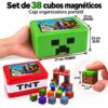 Dimensiones de cubos magnéticos 2x2 cm y caja de transporte 17x12x12 cm