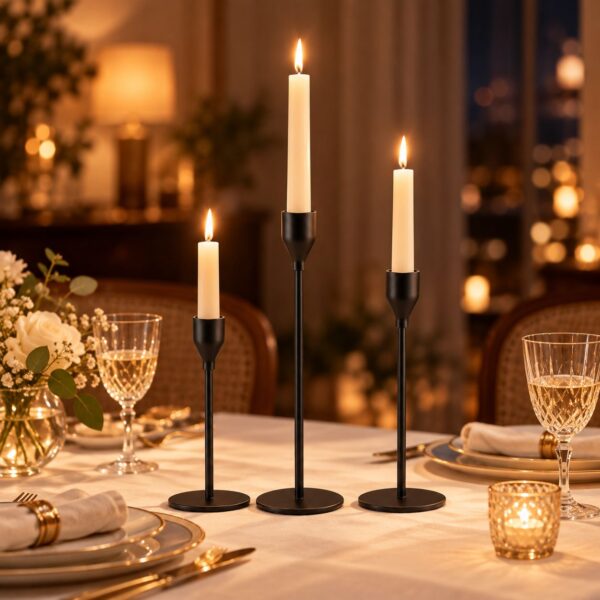 Adorno para vela de altar de culto relioso candelabro negro