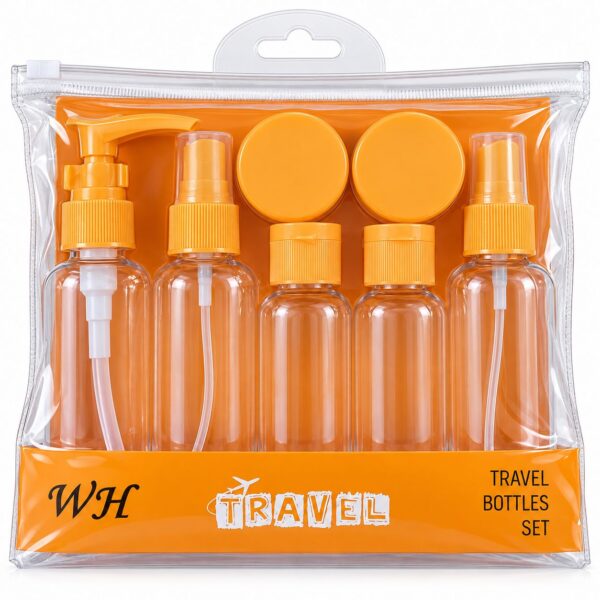 set-botellas-de-viaje-8-piezas-estuche-naranjo