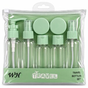 set de botellas de viaje 8 piecas verde