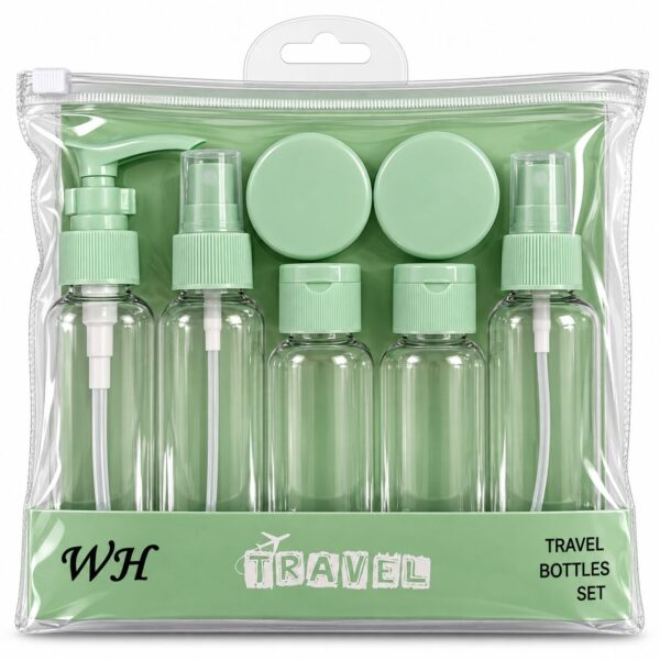 set de botellas de viaje 8 piecas verde